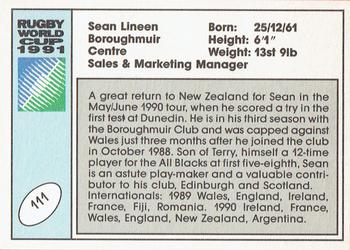 1991 Regina Rugby World Cup #111 Sean Lineen Back